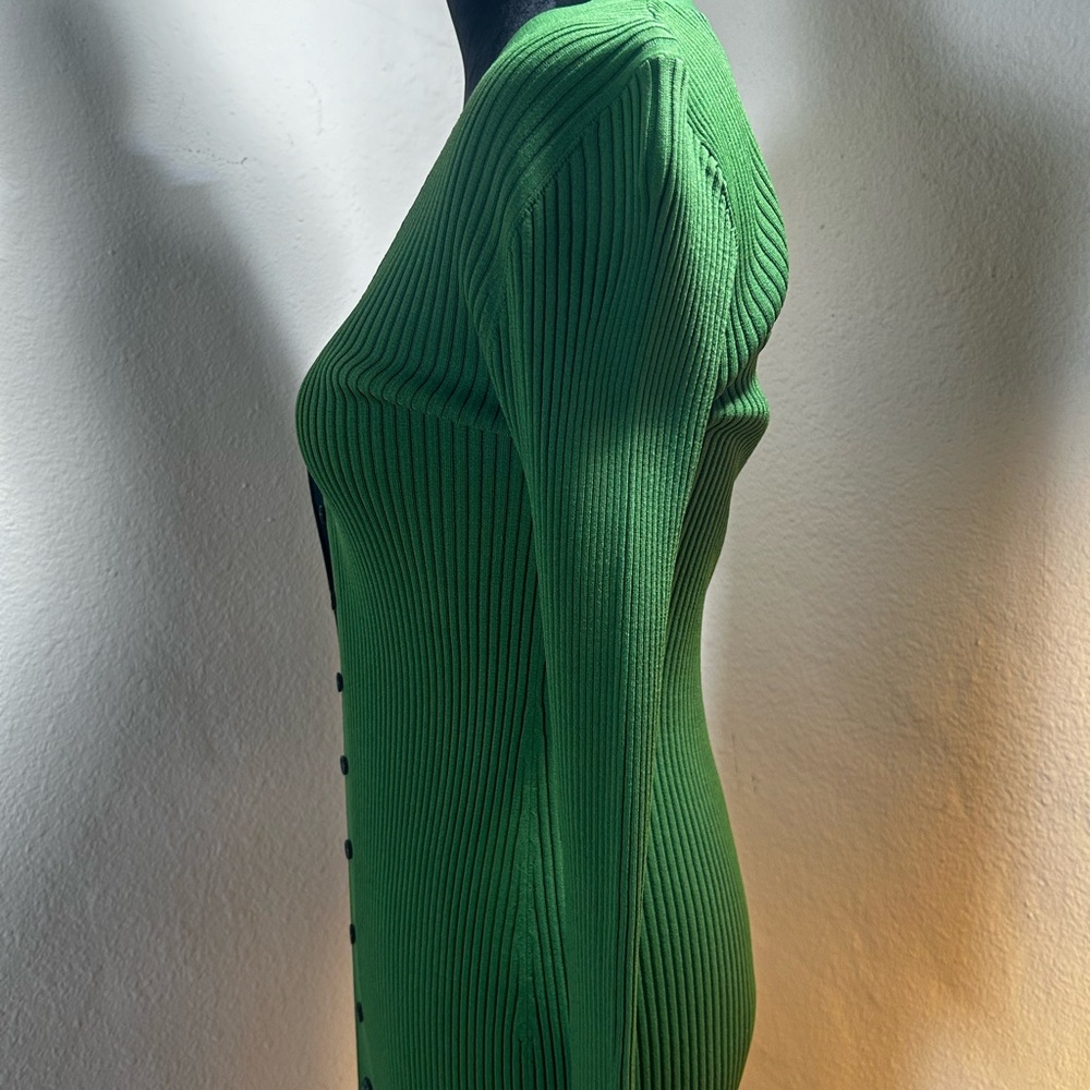 STAUD Shoko Two-Tone Long Green Sweater - Picture 3 of 10